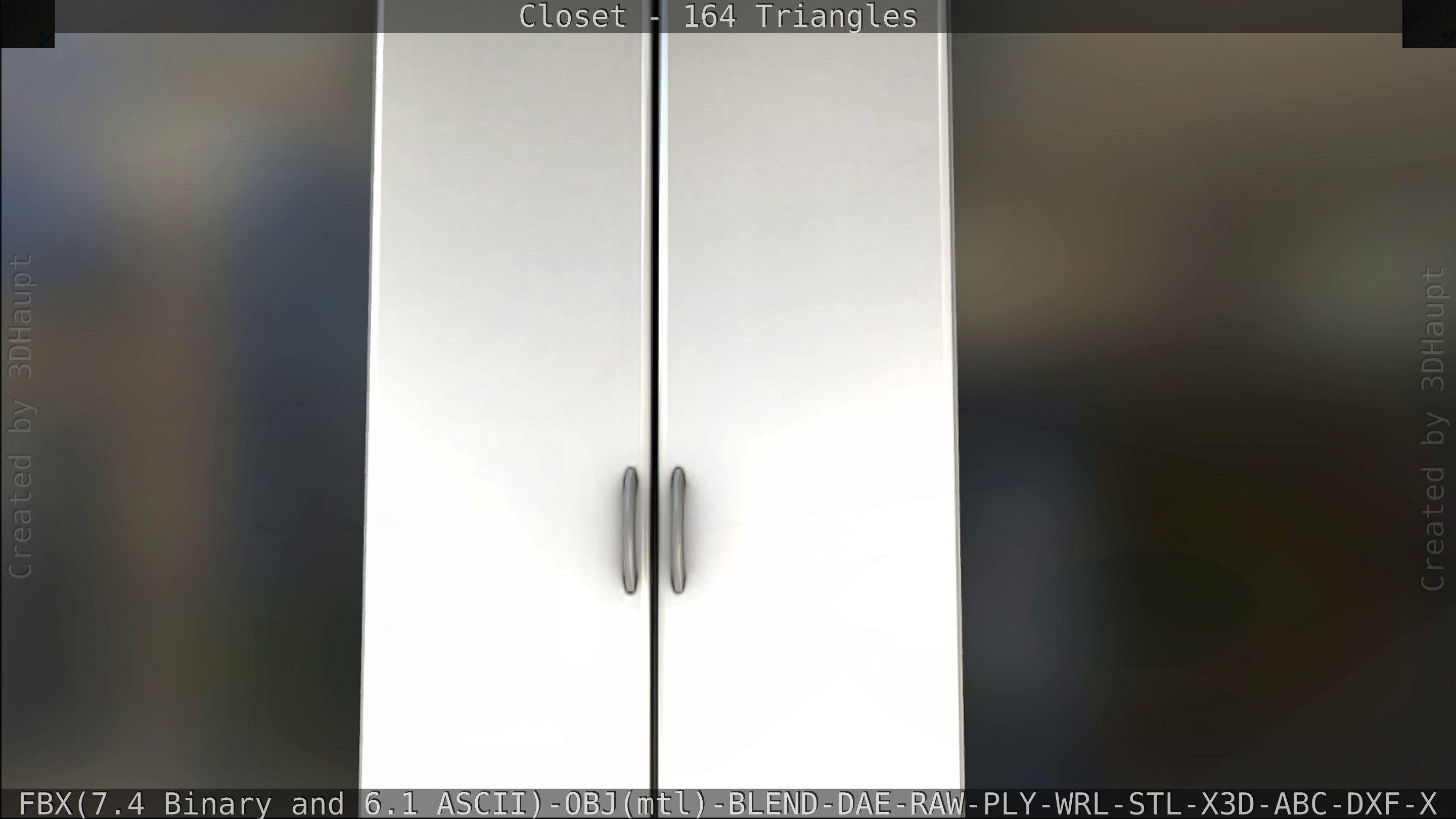 Closet mirror cabinet Low-poly 3D model_28