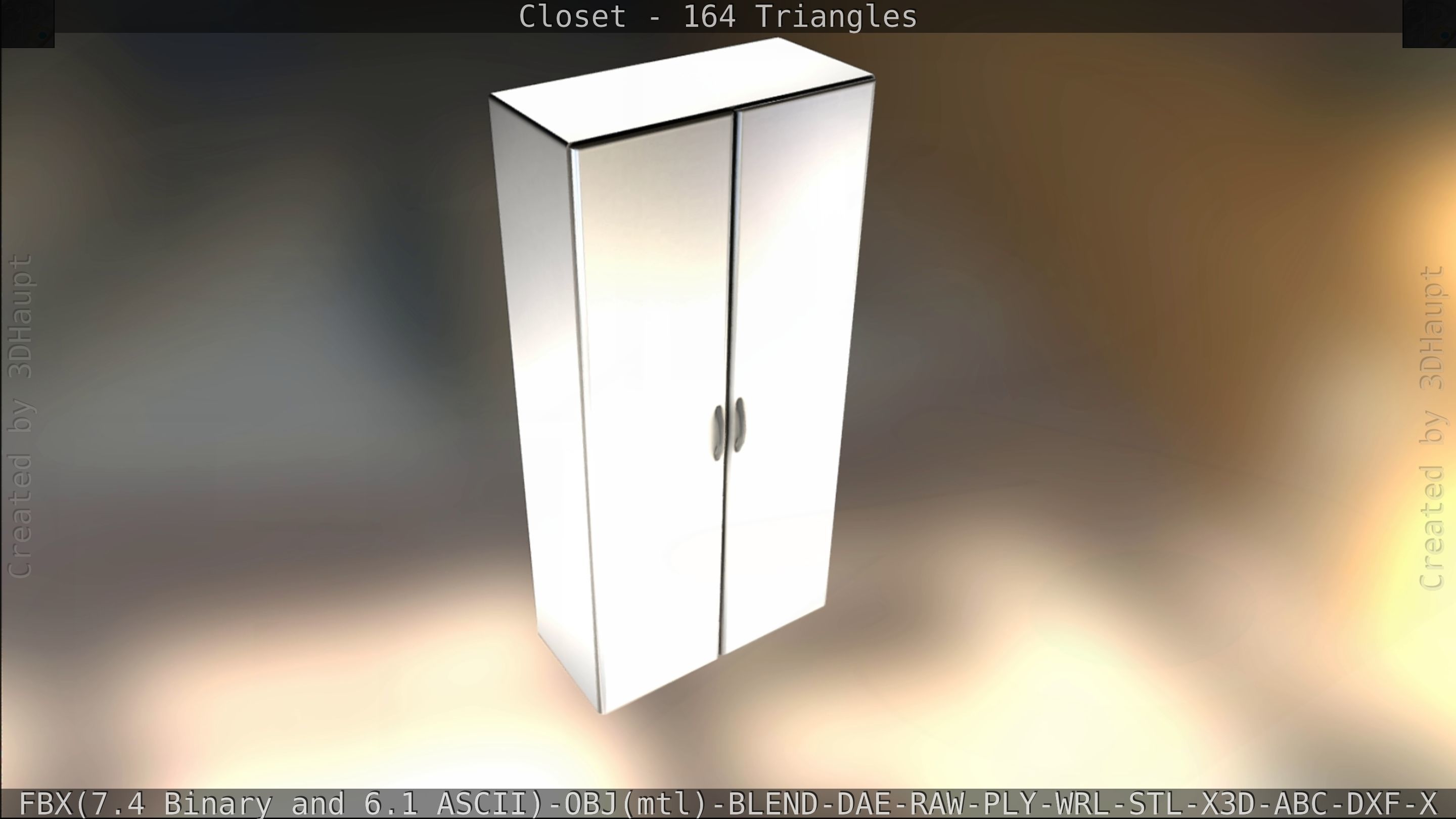 Closet mirror cabinet Low-poly 3D model_12
