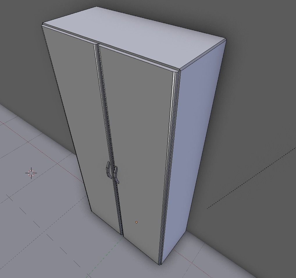 Closet mirror cabinet Low-poly 3D model_8