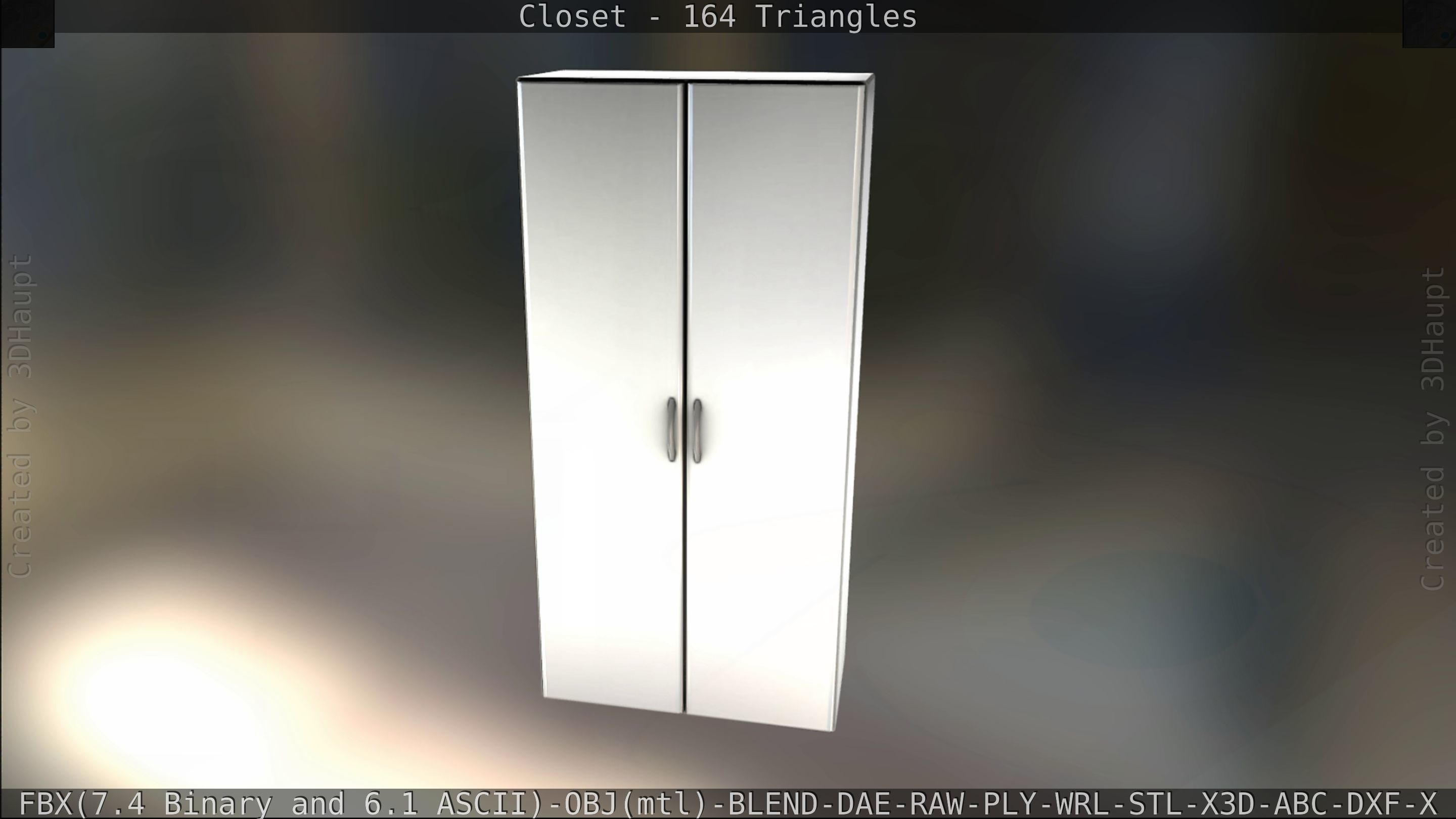Closet mirror cabinet Low-poly 3D model_10