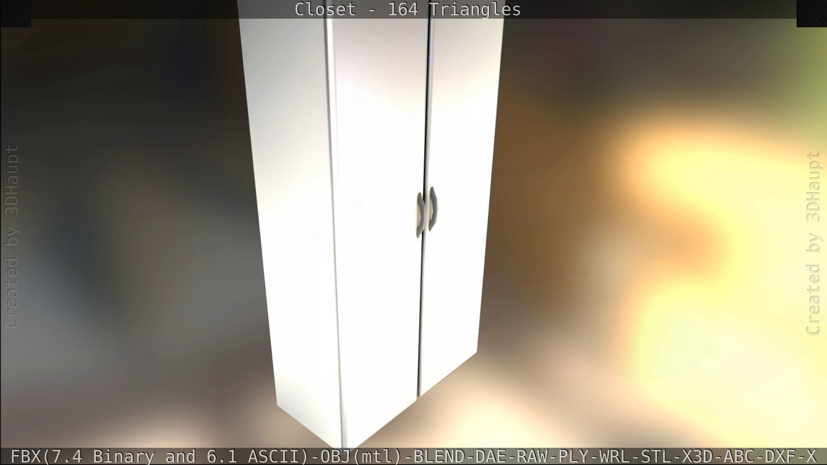 Closet mirror cabinet Low-poly 3D model_49