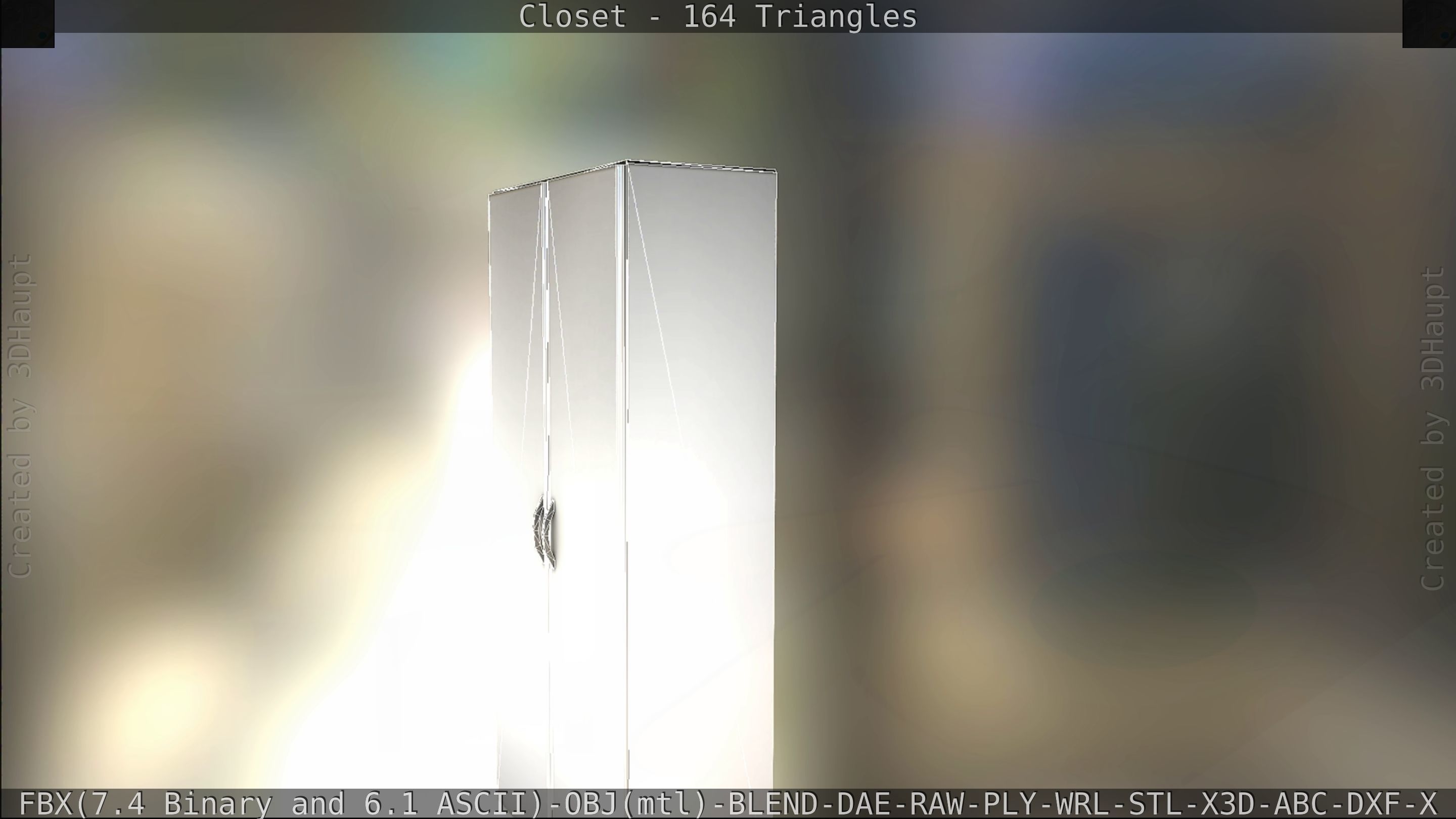 Closet mirror cabinet Low-poly 3D model_94