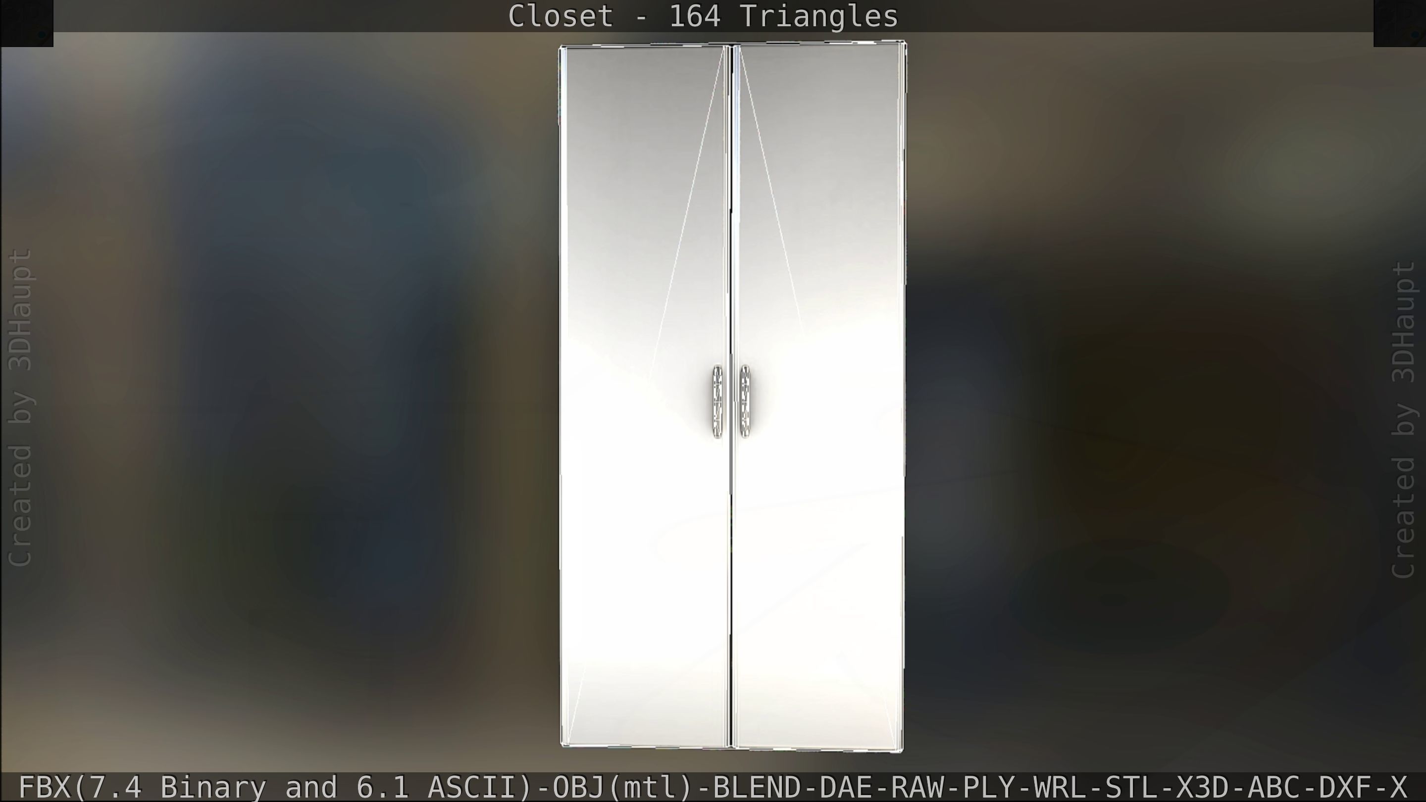 Closet mirror cabinet Low-poly 3D model_114