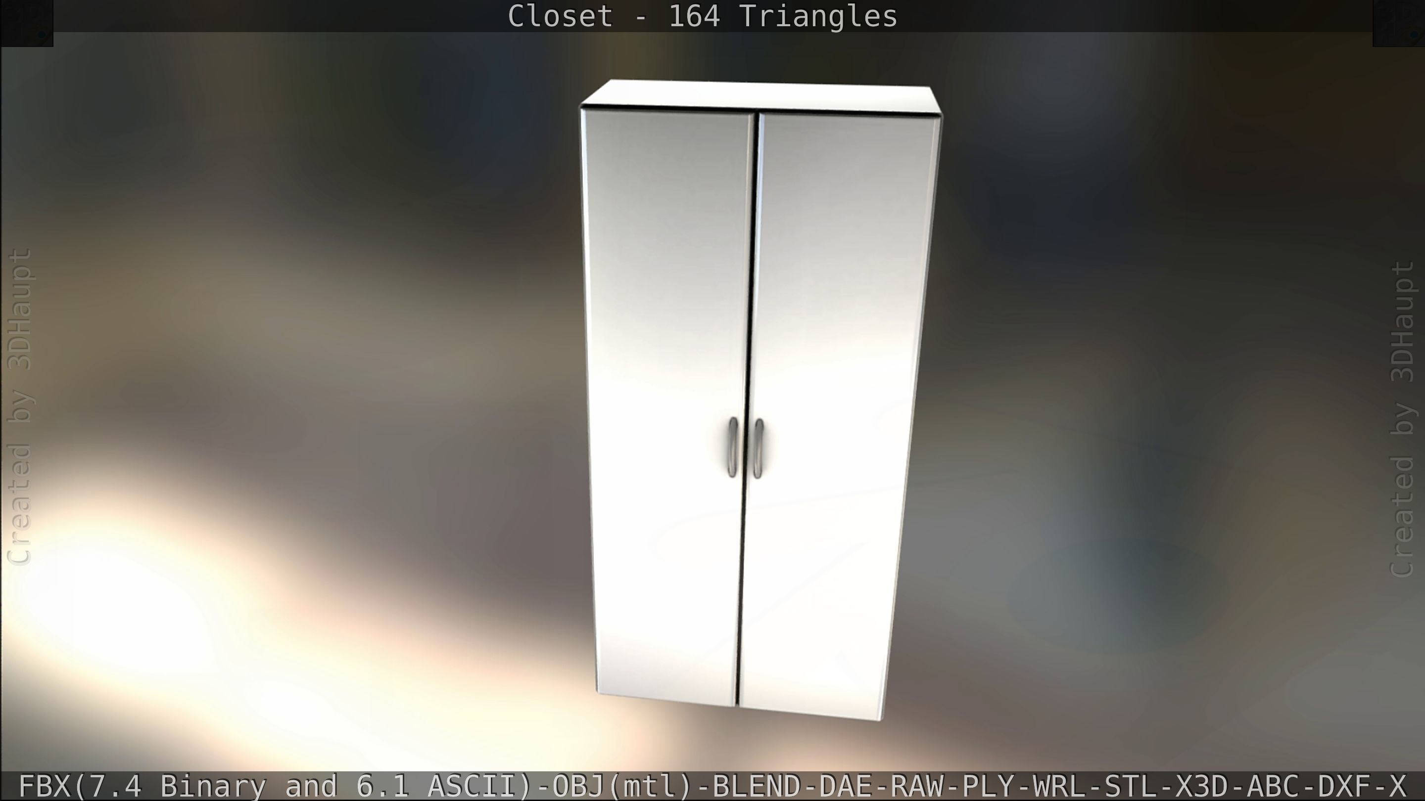 Closet mirror cabinet Low-poly 3D model_54
