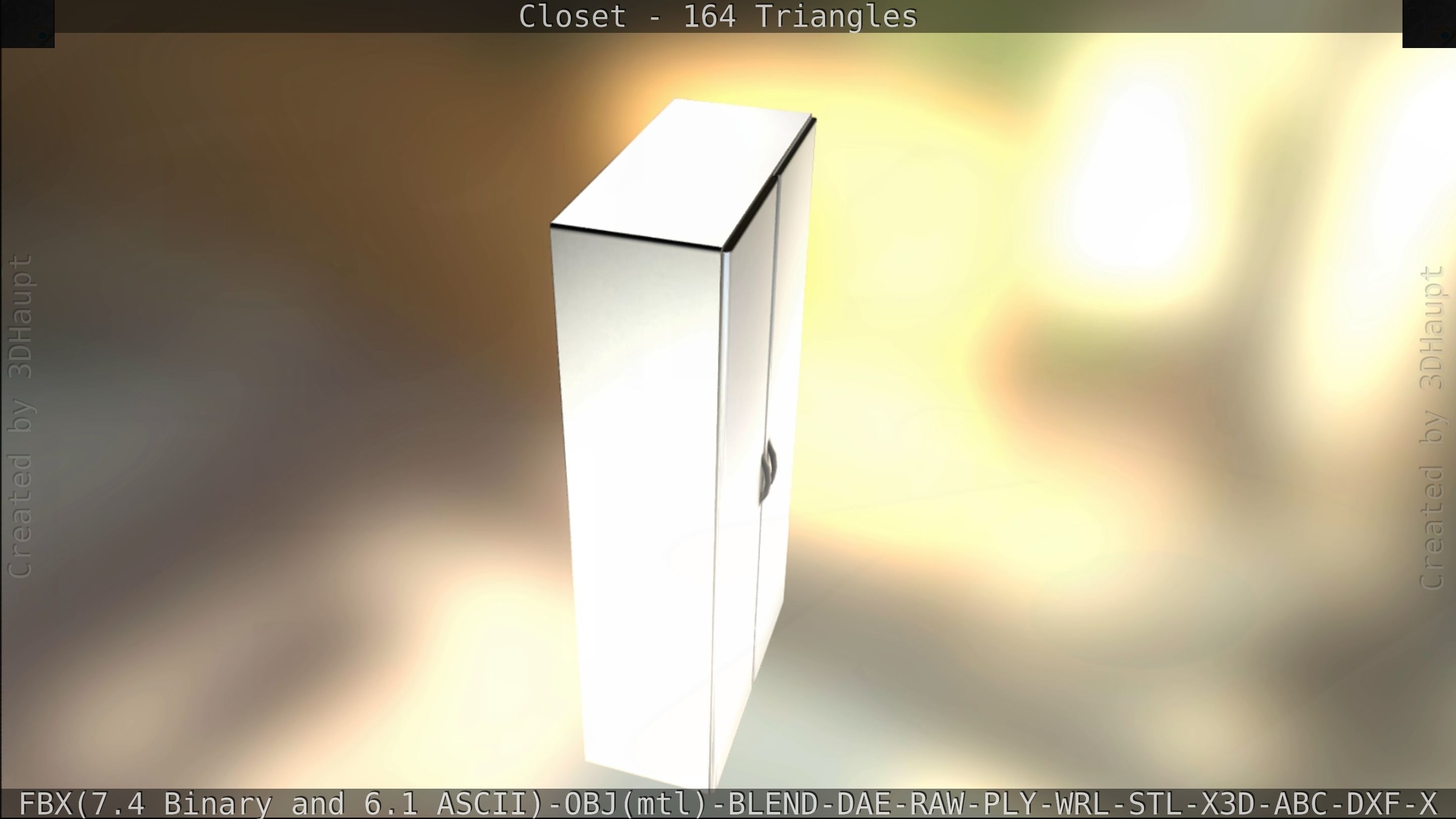 Closet mirror cabinet Low-poly 3D model_15