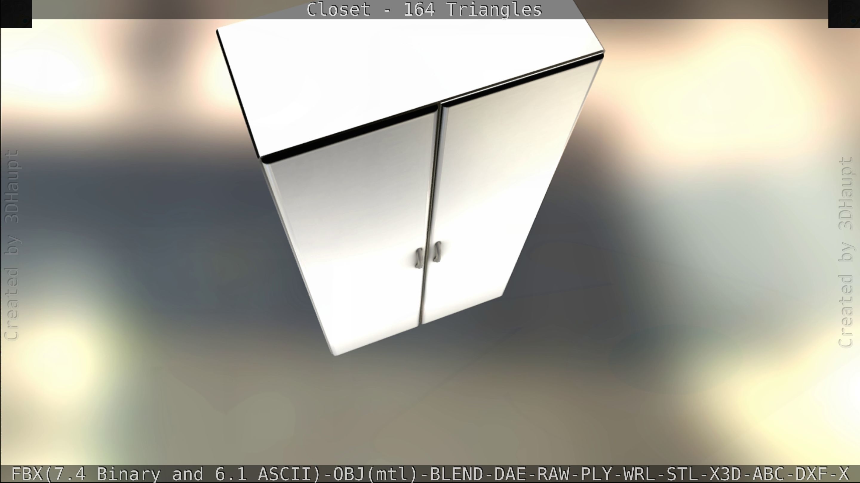 Closet mirror cabinet Low-poly 3D model_38