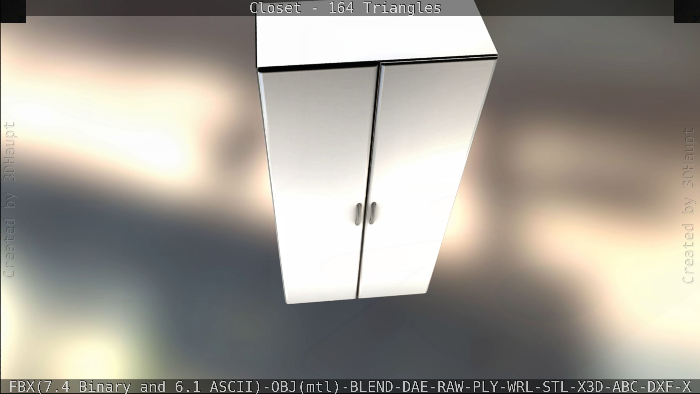 Closet mirror cabinet Low-poly 3D model_109