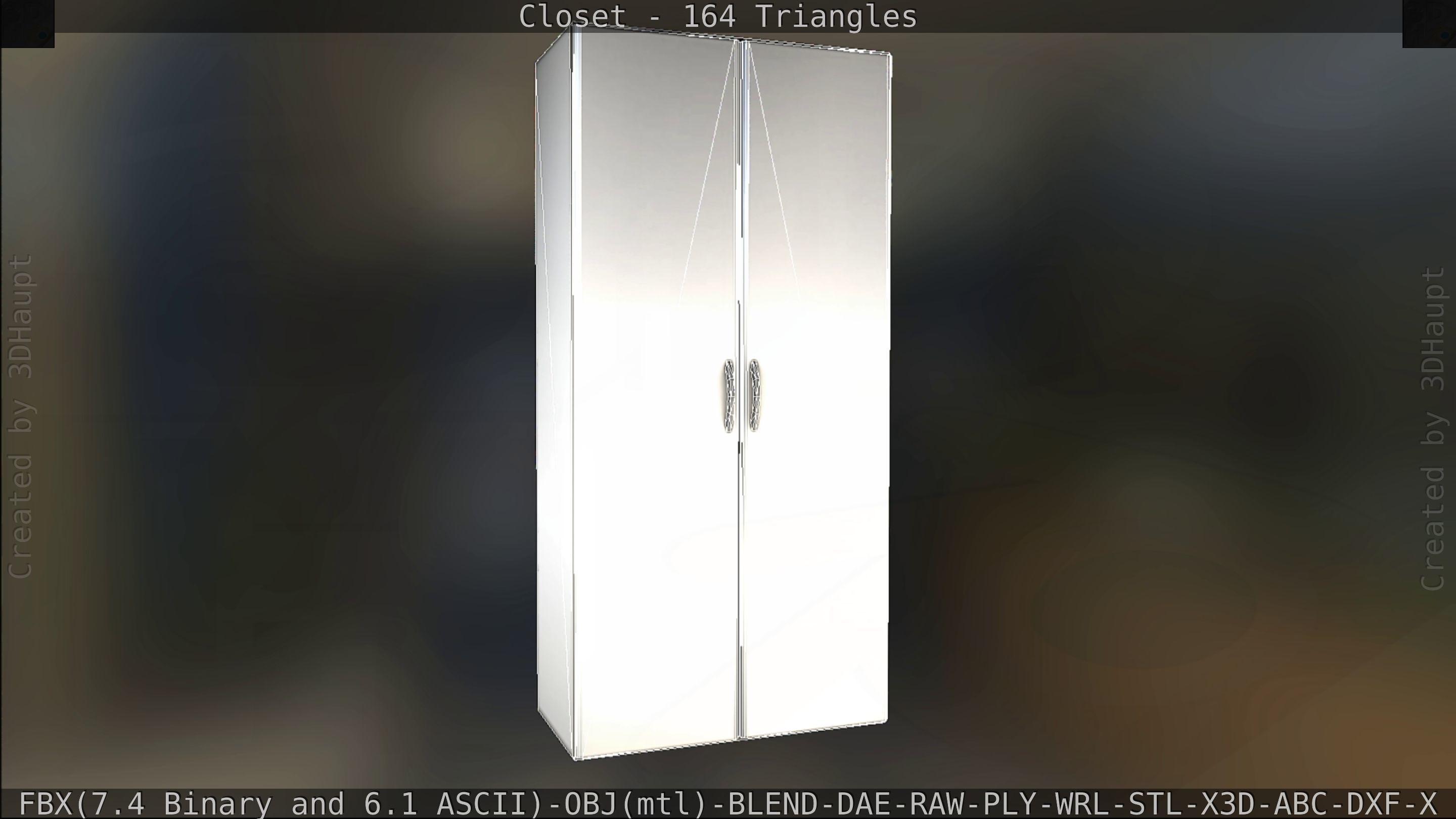 Closet mirror cabinet Low-poly 3D model_99