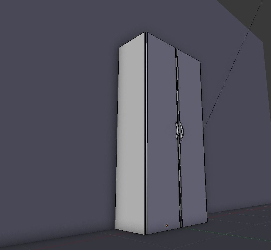 Closet mirror cabinet Low-poly 3D model_7