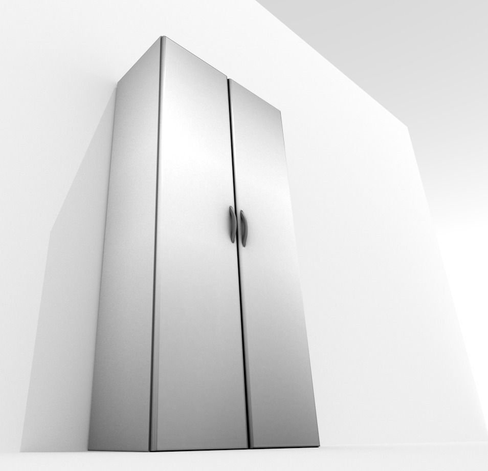 Closet mirror cabinet Low-poly 3D model_4