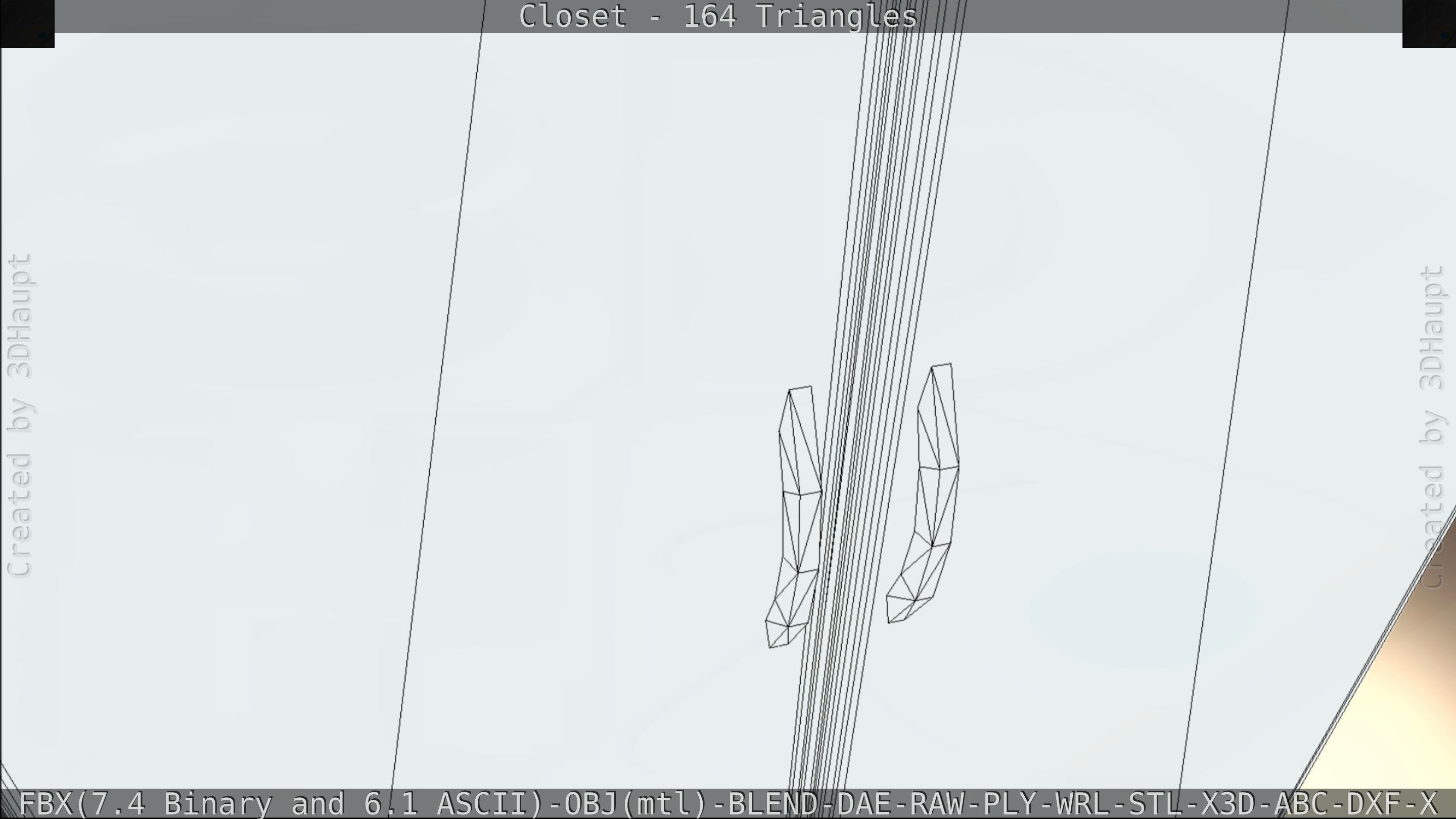 Closet mirror cabinet Low-poly 3D model_84