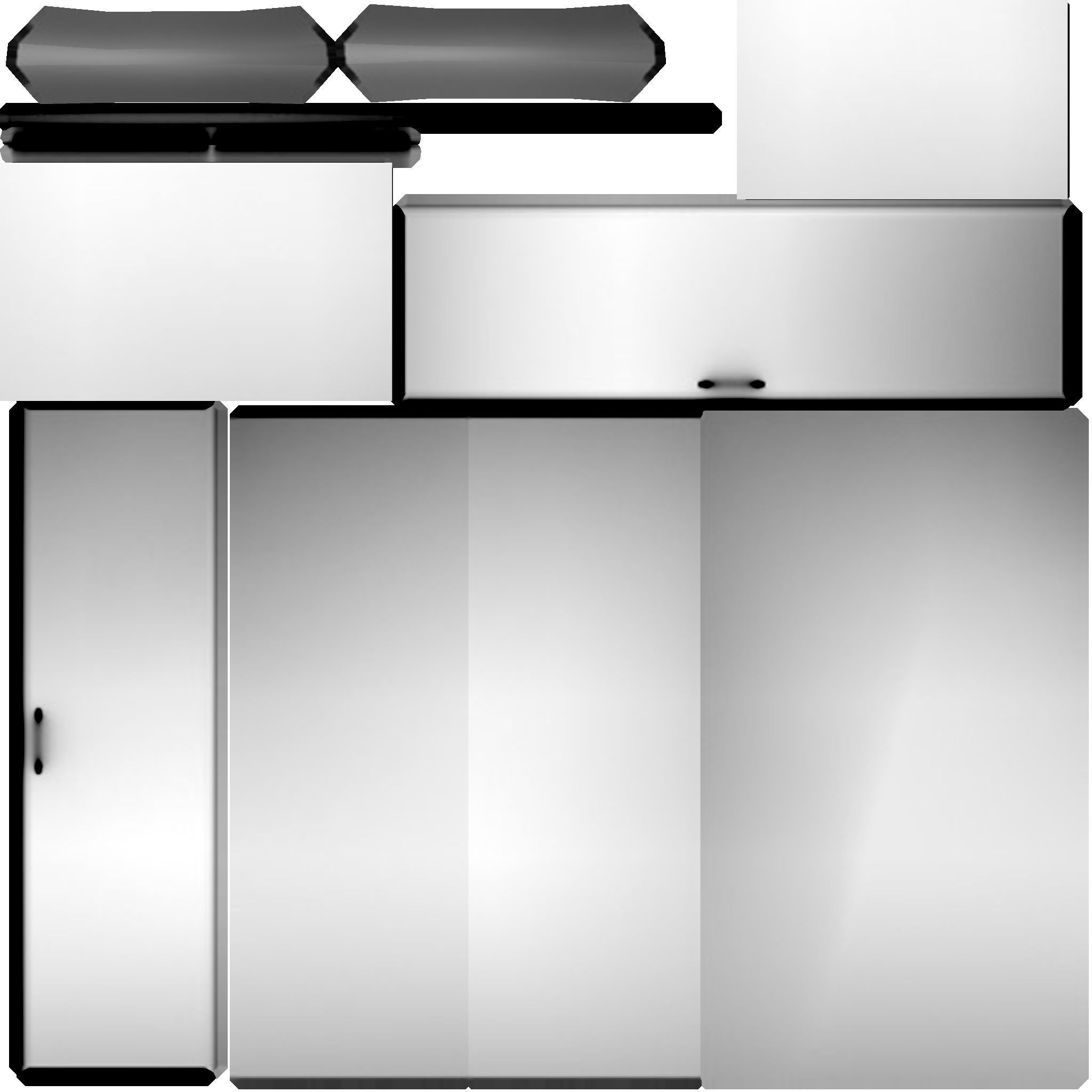 Closet mirror cabinet Low-poly 3D model_5