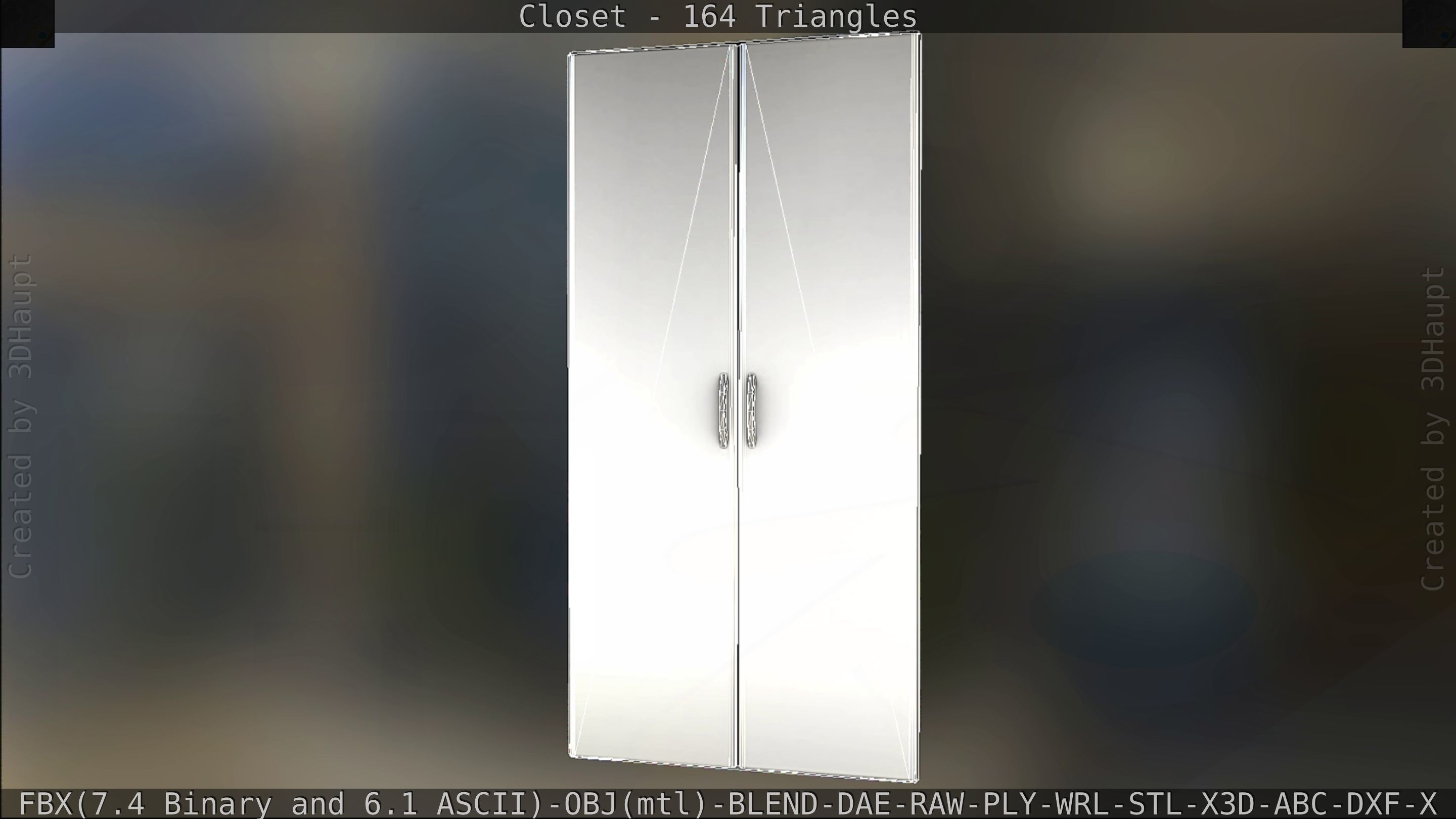 Closet mirror cabinet Low-poly 3D model_106