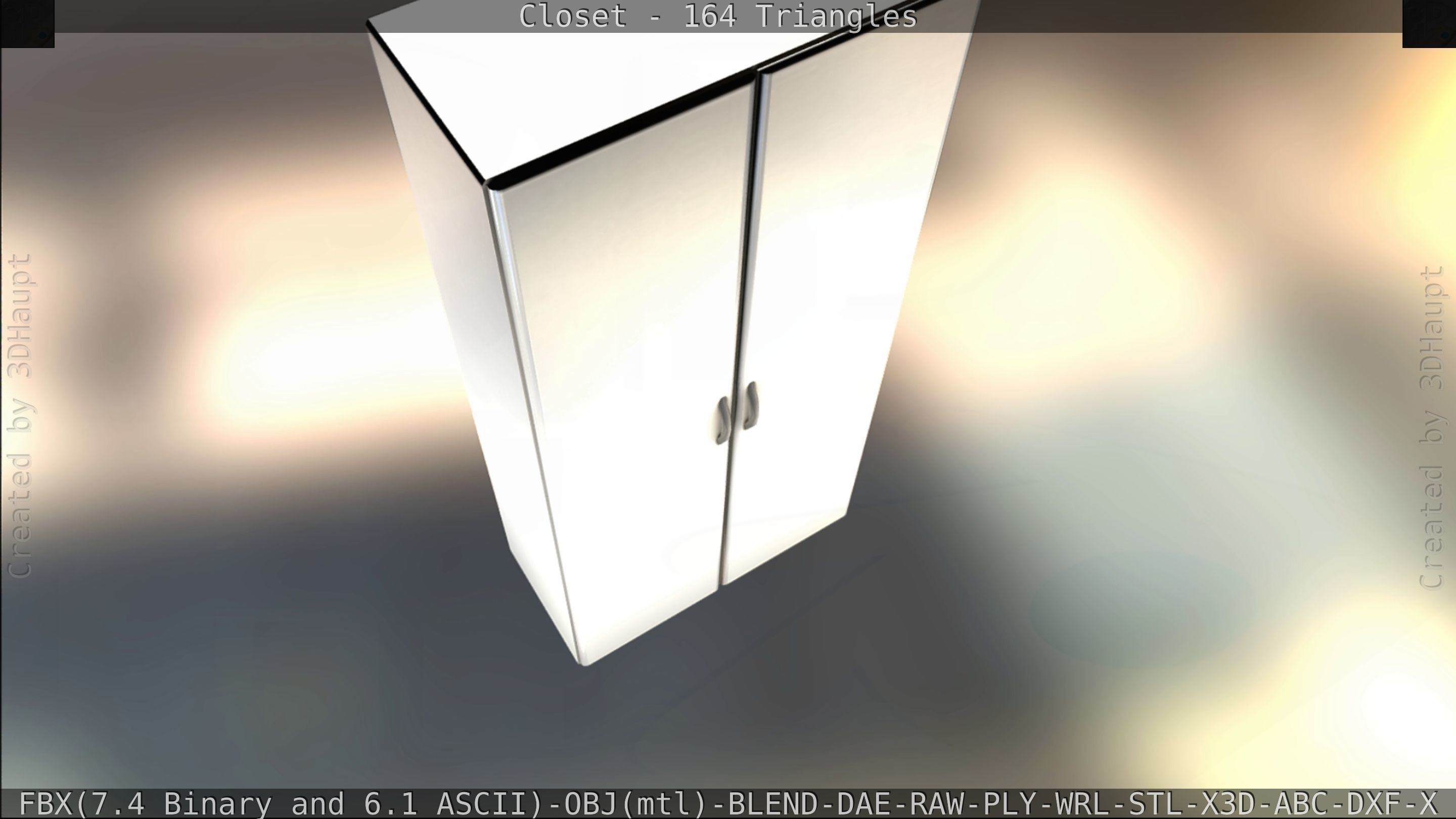 Closet mirror cabinet Low-poly 3D model_36