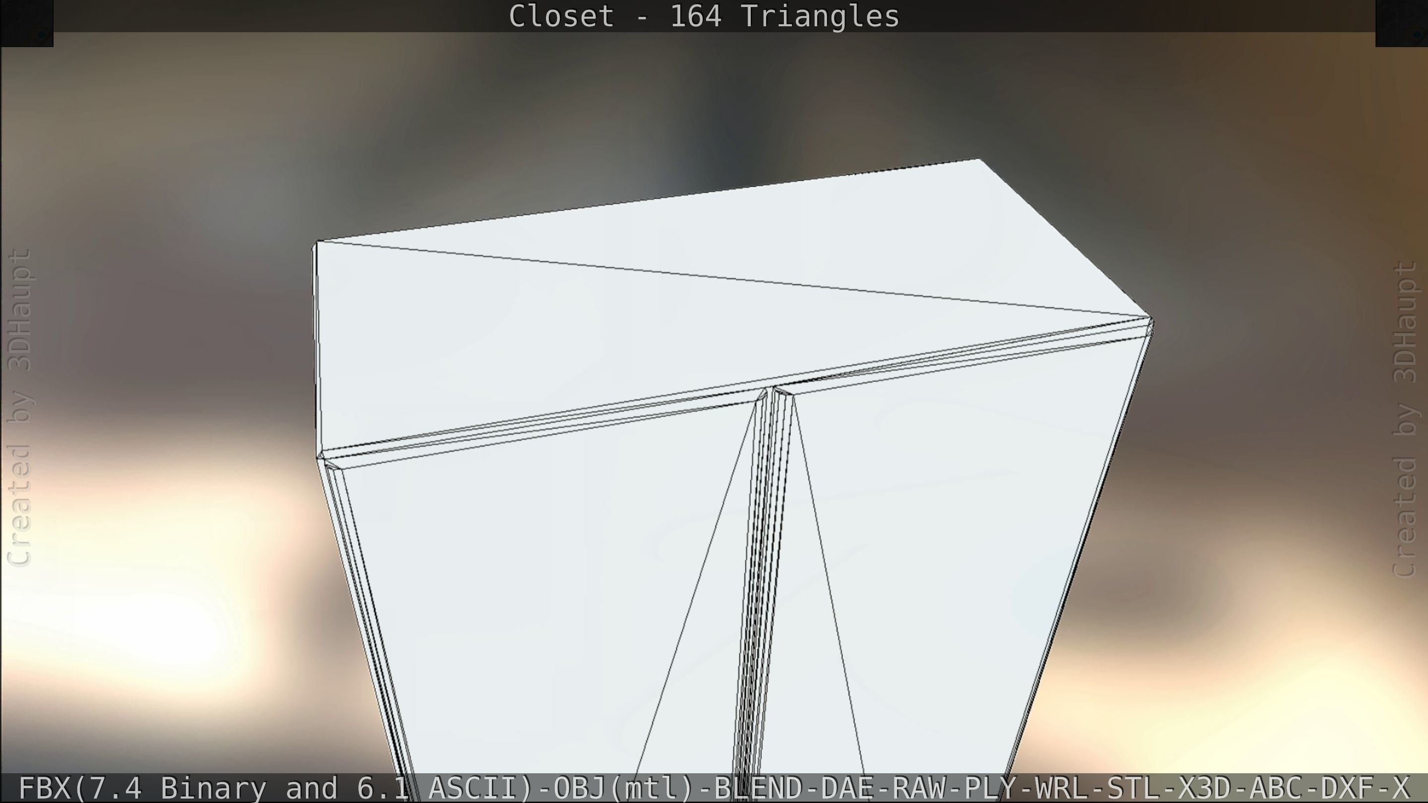Closet mirror cabinet Low-poly 3D model_90