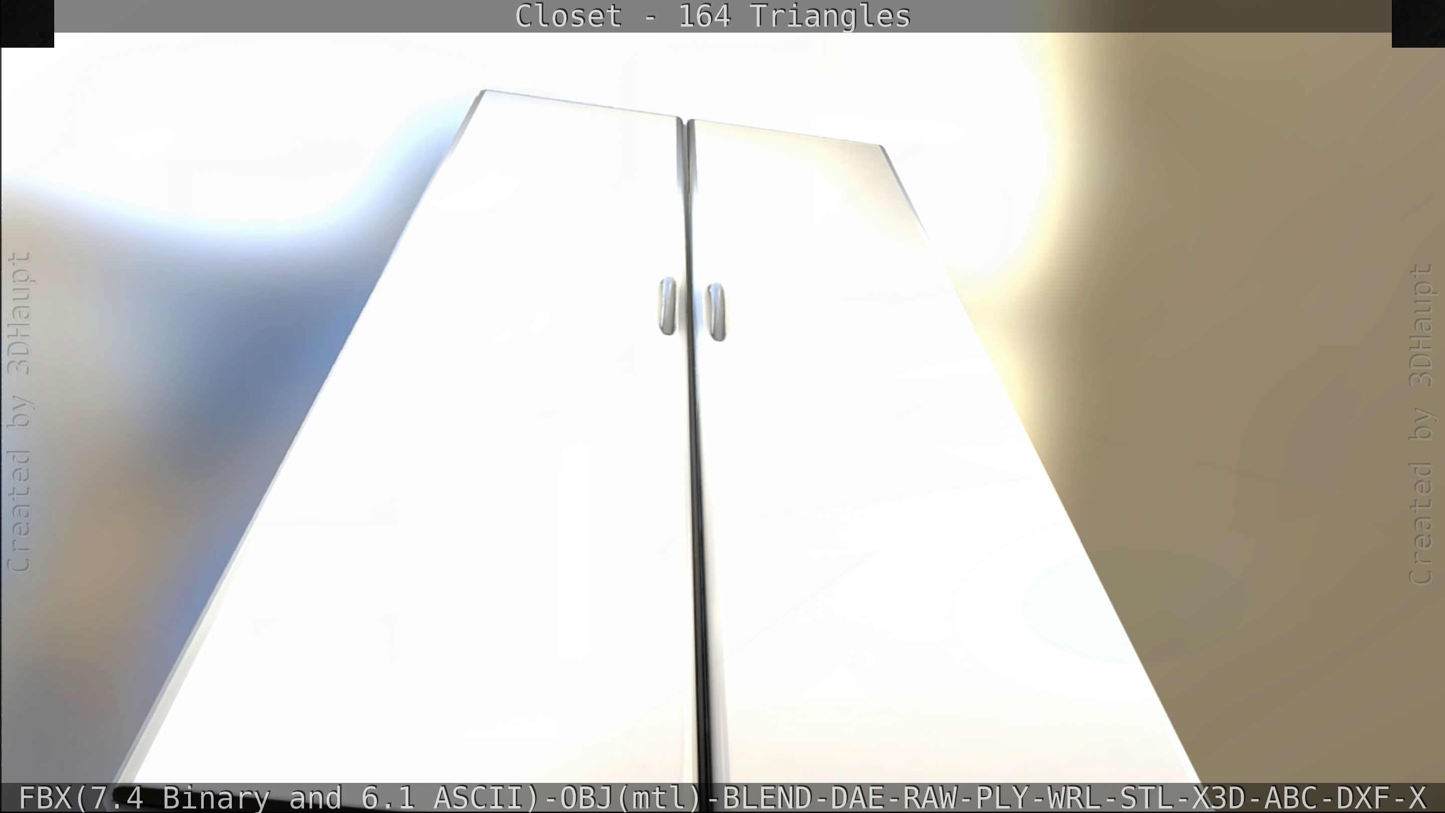 Closet mirror cabinet Low-poly 3D model_26