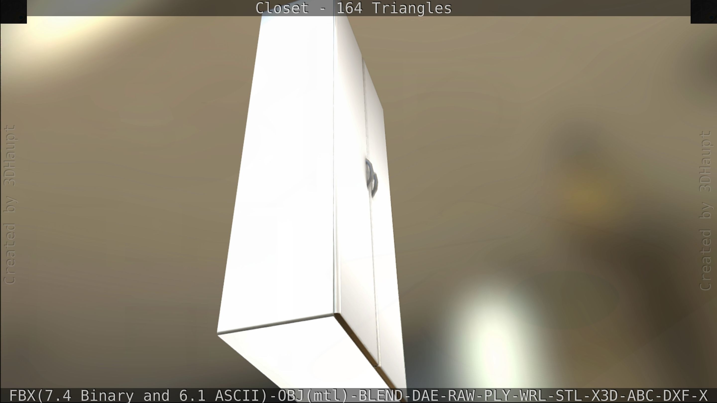 Closet mirror cabinet Low-poly 3D model_42