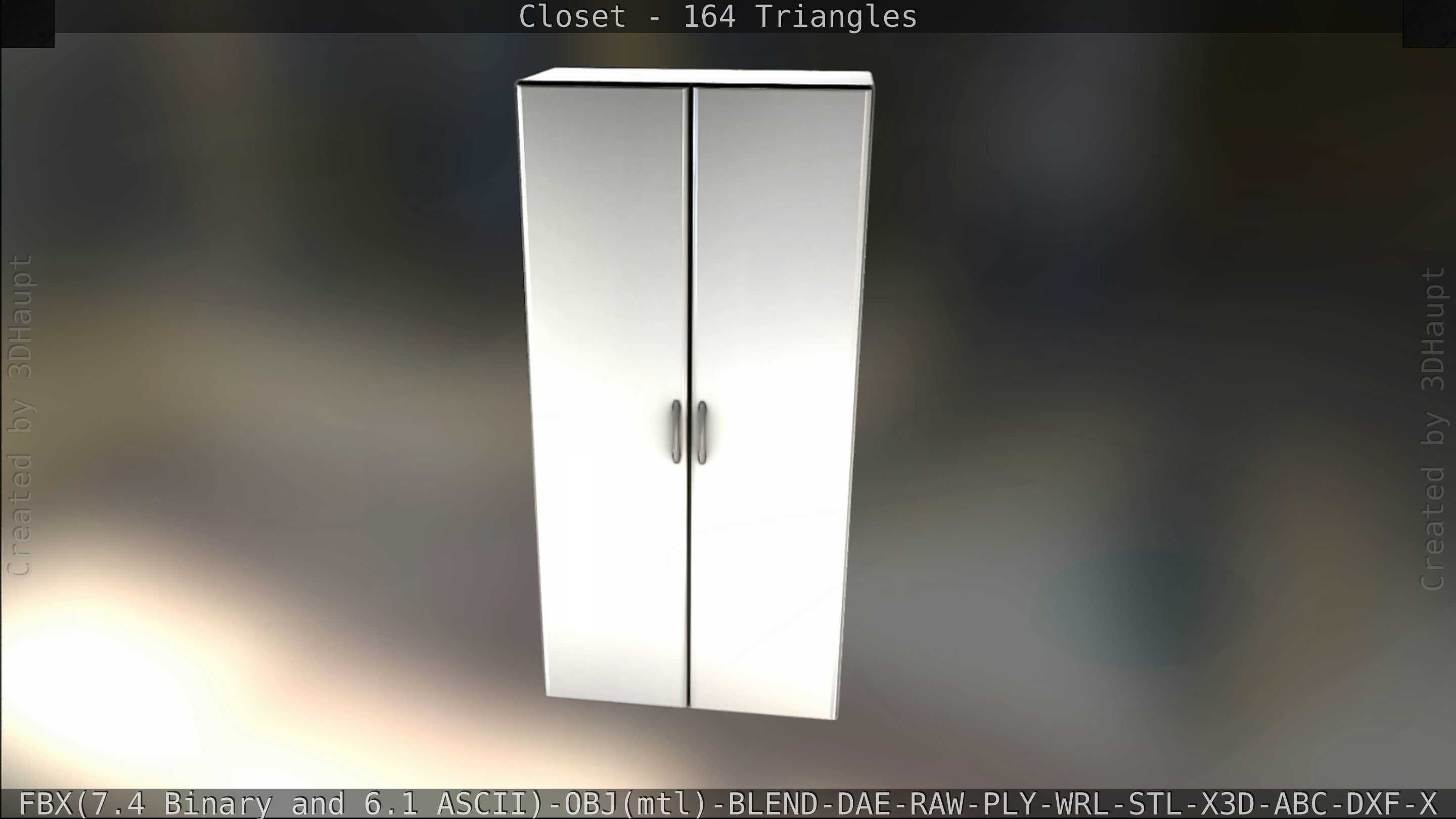 Closet mirror cabinet Low-poly 3D model_11