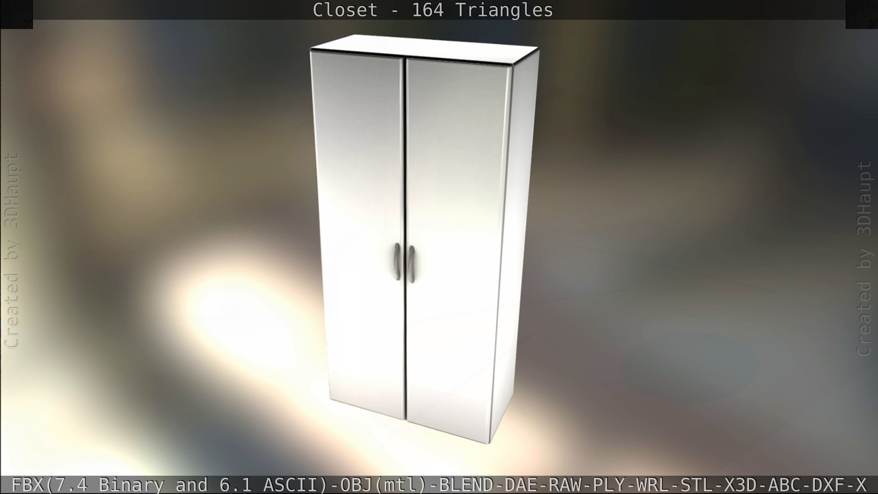 Closet mirror cabinet Low-poly 3D model_9
