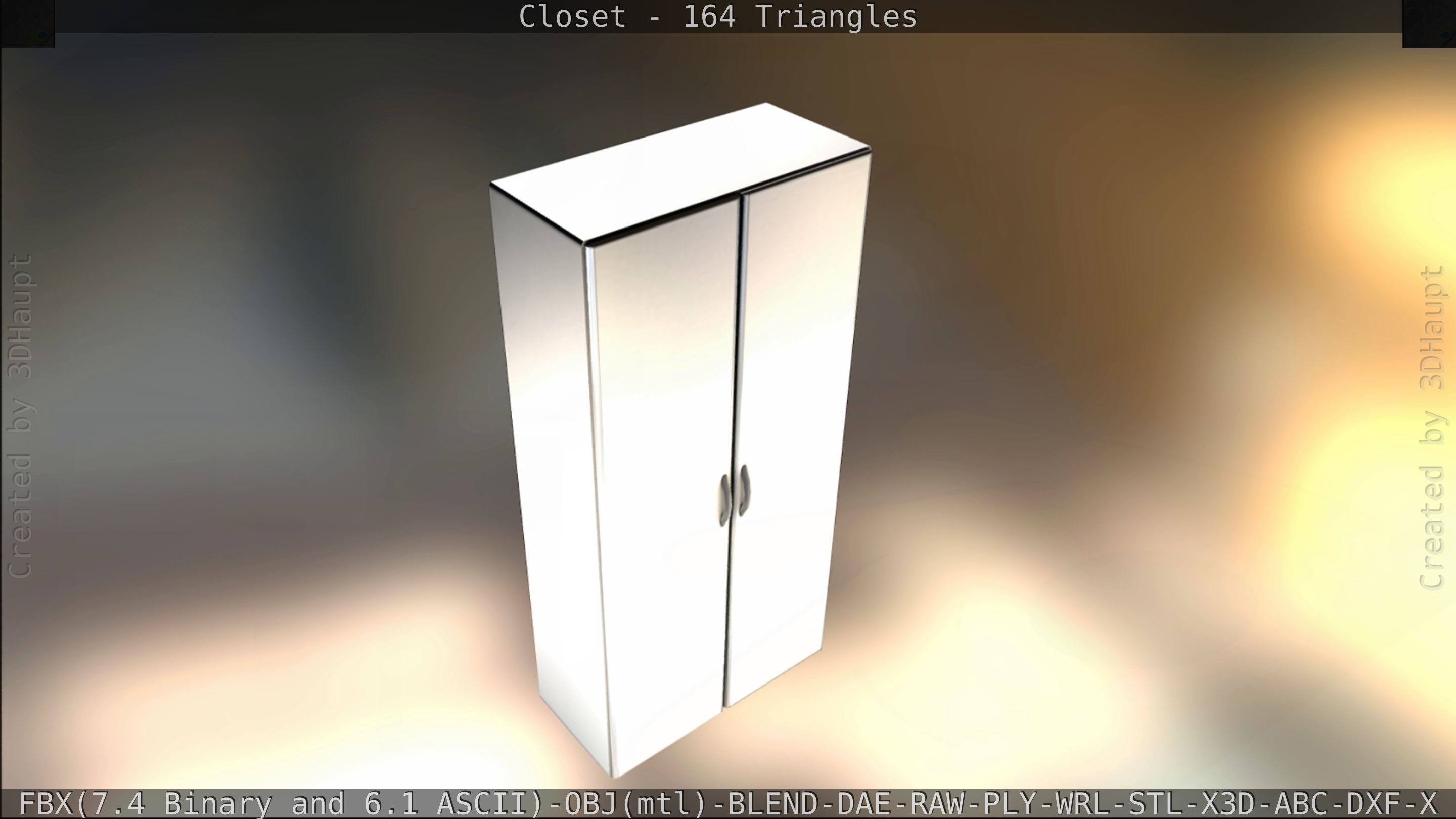 Closet mirror cabinet Low-poly 3D model_13