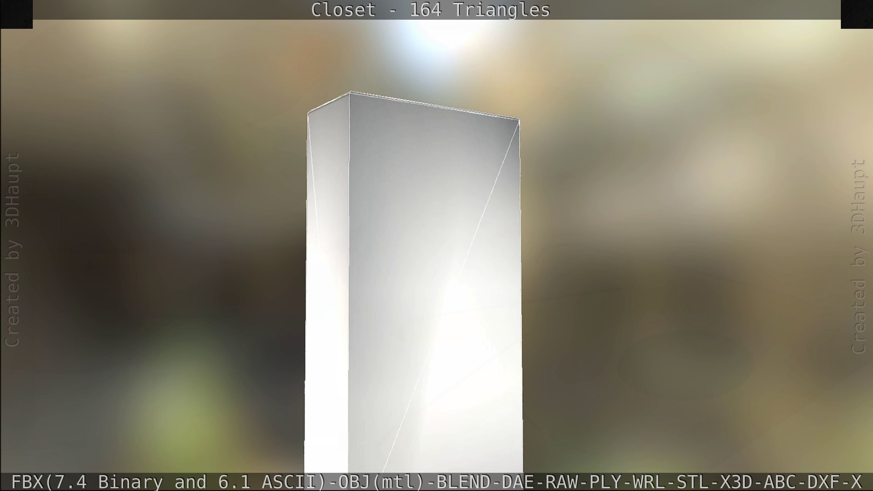Closet mirror cabinet Low-poly 3D model_102