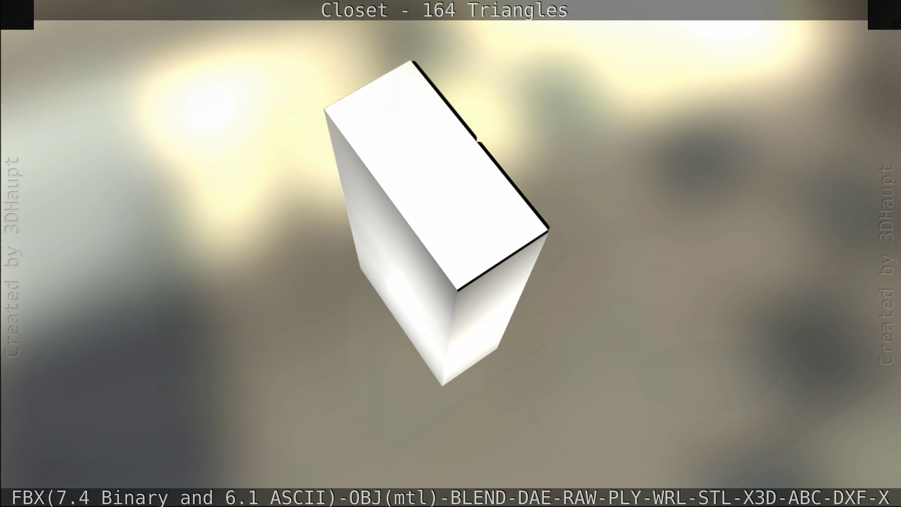 Closet mirror cabinet Low-poly 3D model_19