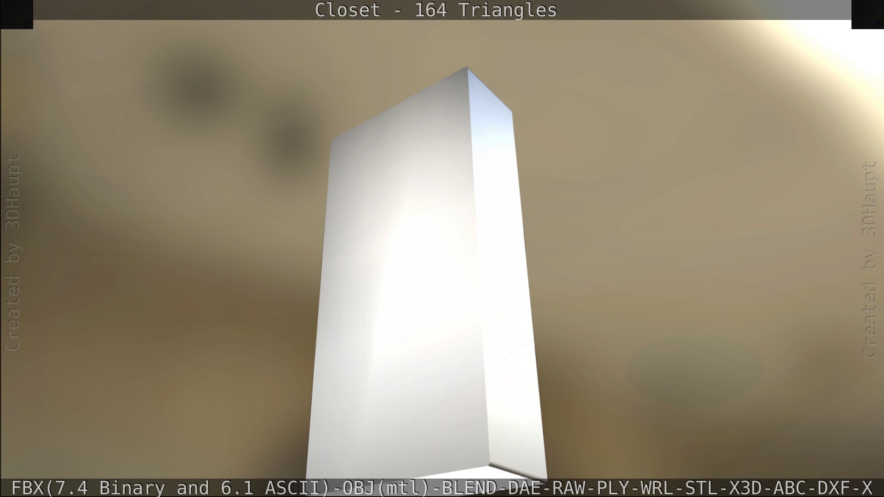Closet mirror cabinet Low-poly 3D model_20