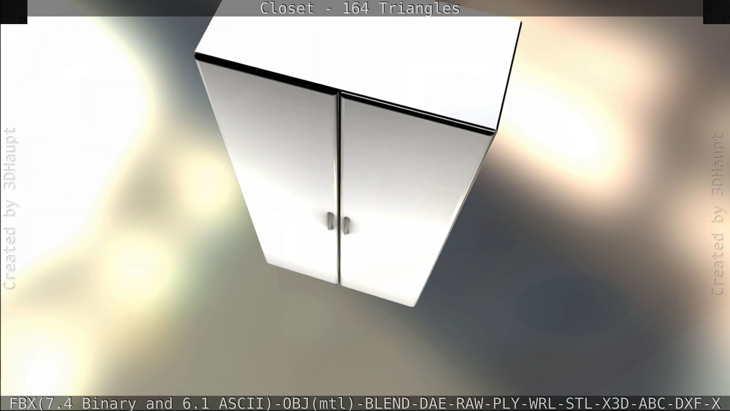 Closet mirror cabinet Low-poly 3D model_45