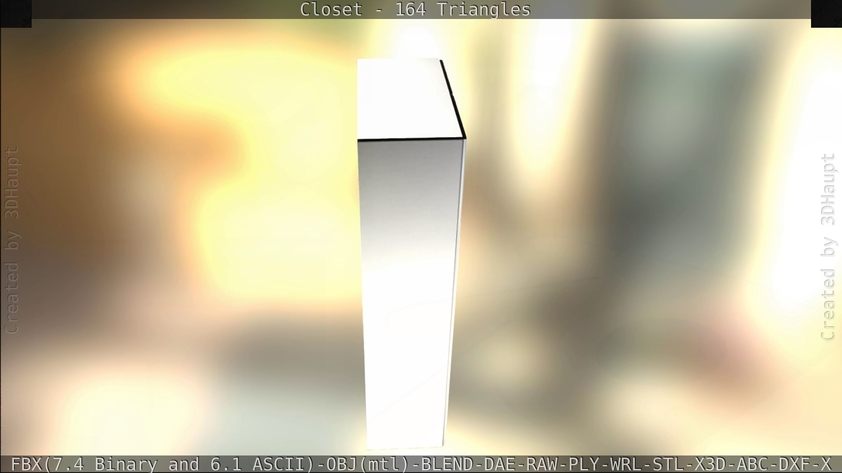 Closet mirror cabinet Low-poly 3D model_16