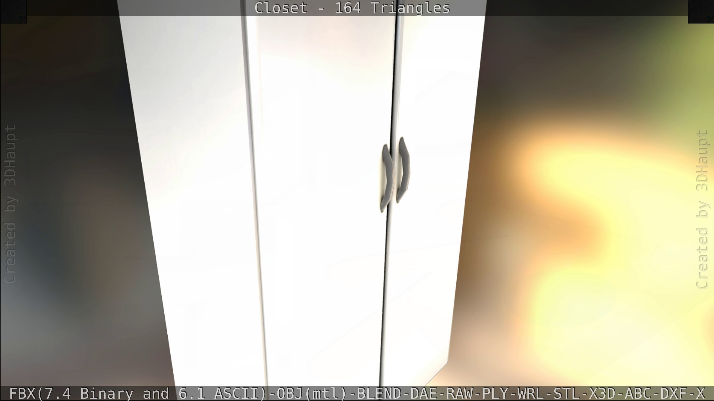 Closet mirror cabinet Low-poly 3D model_35