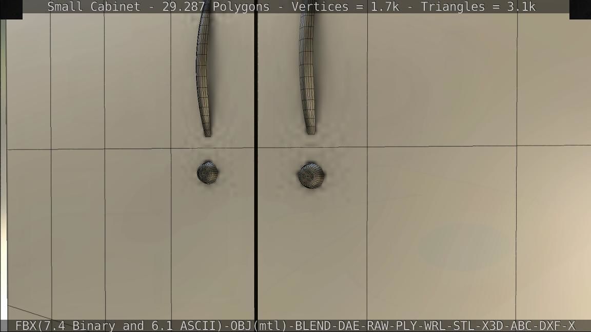 Small Cabinet Low-poly 3D model_83