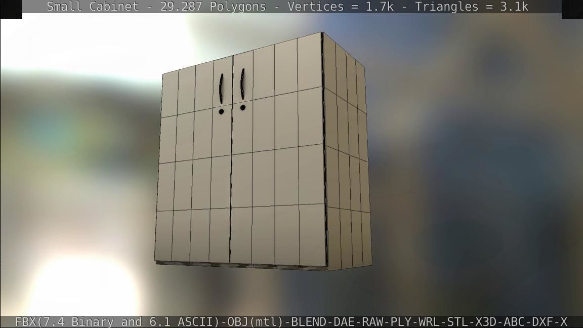 Small Cabinet Low-poly 3D model_57