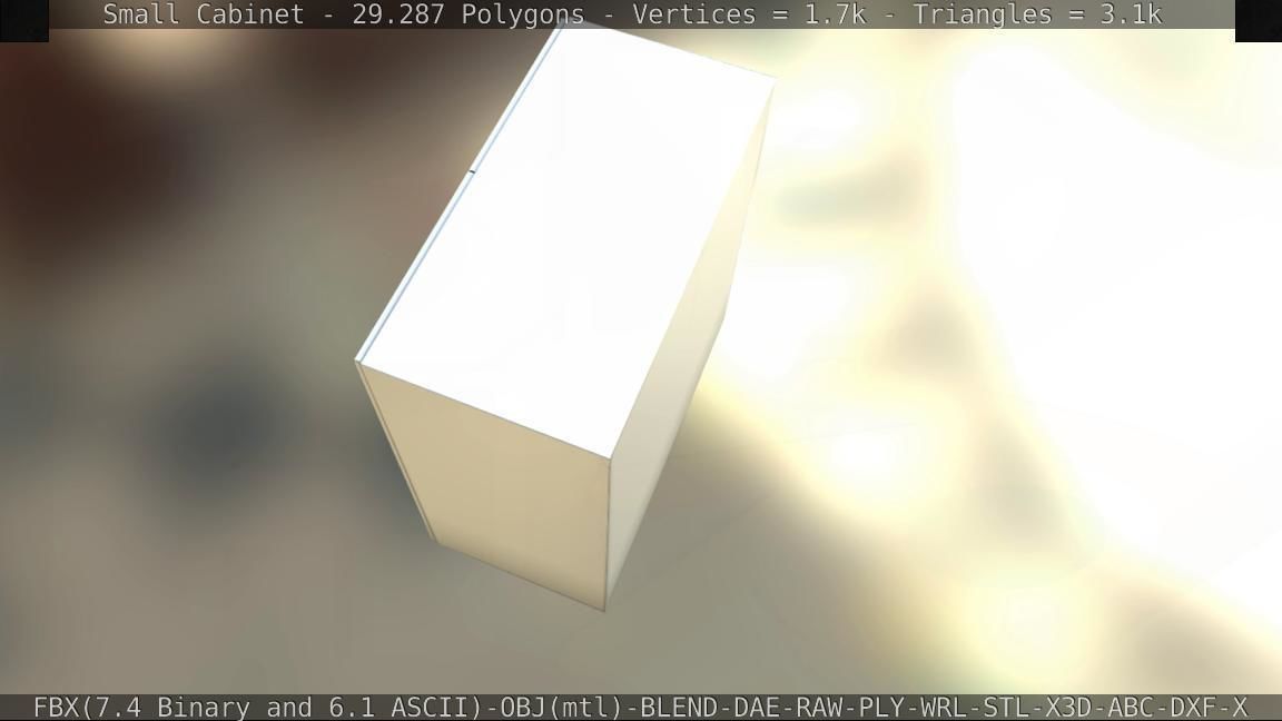 Small Cabinet Low-poly 3D model_32