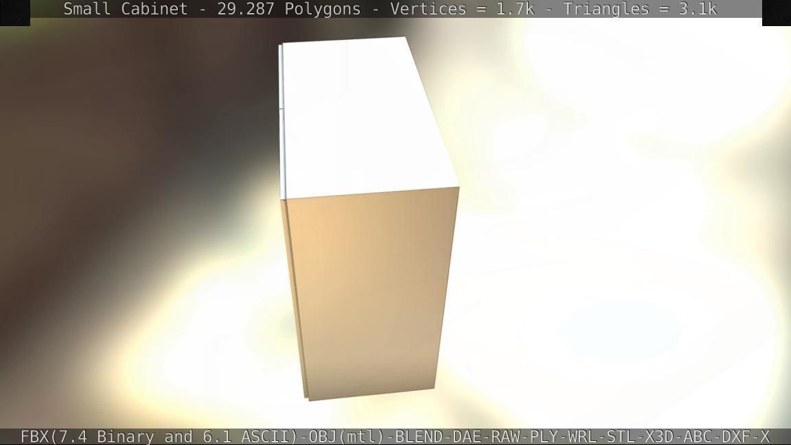 Small Cabinet Low-poly 3D model_31