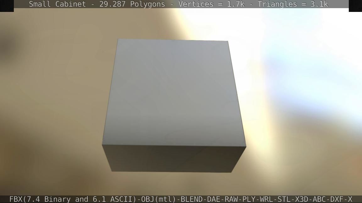 Small Cabinet Low-poly 3D model_15