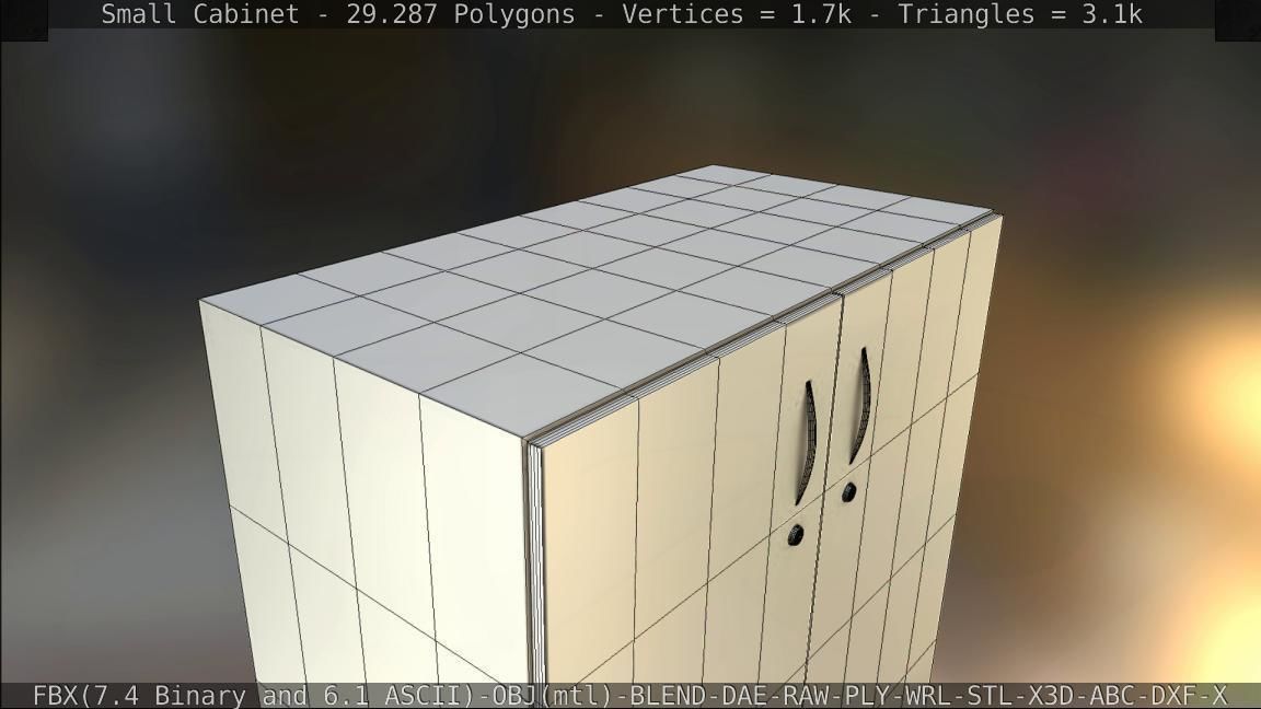 Small Cabinet Low-poly 3D model_92