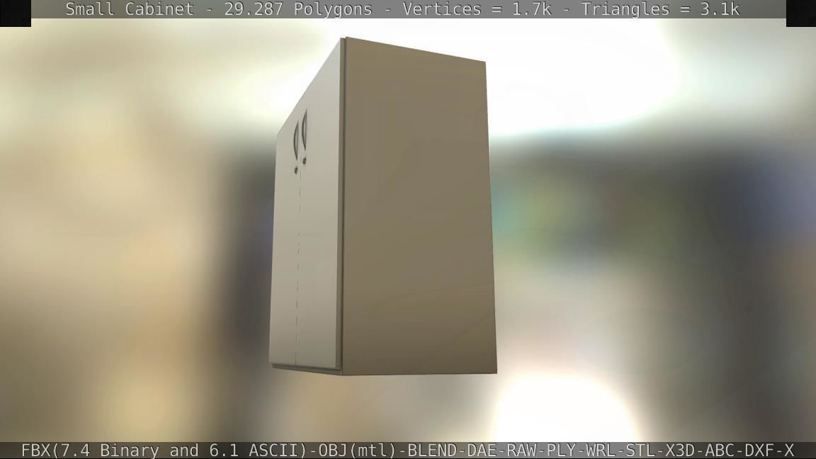 Small Cabinet Low-poly 3D model_29