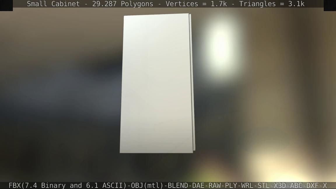 Small Cabinet Low-poly 3D model_11