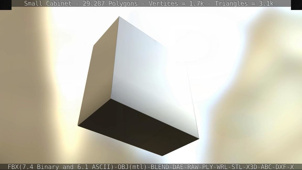 Small Cabinet Low-poly 3D model_16