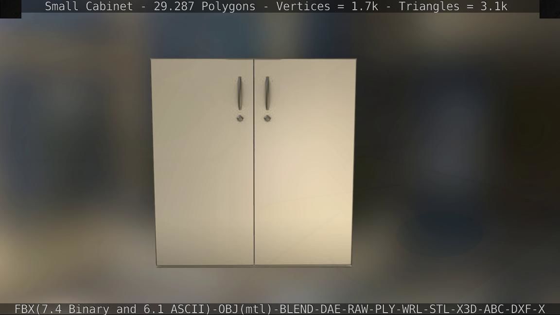 Small Cabinet Low-poly 3D model_26