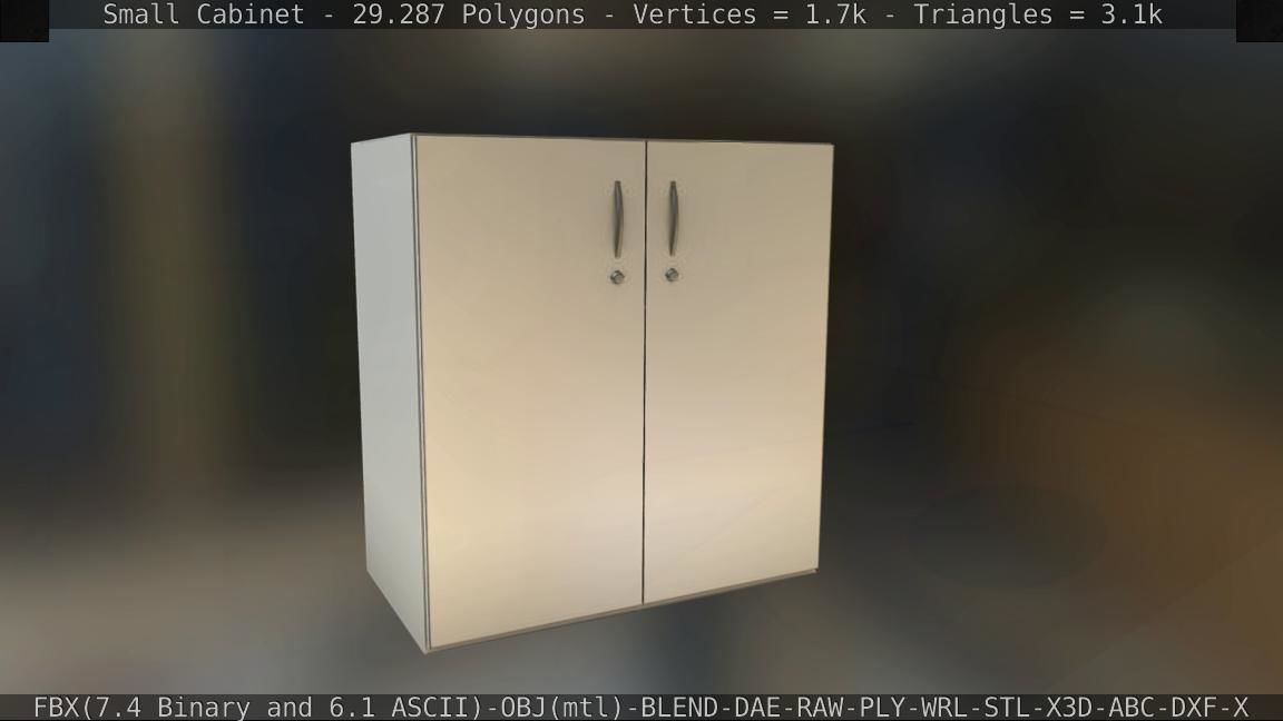 Small Cabinet Low-poly 3D model_22