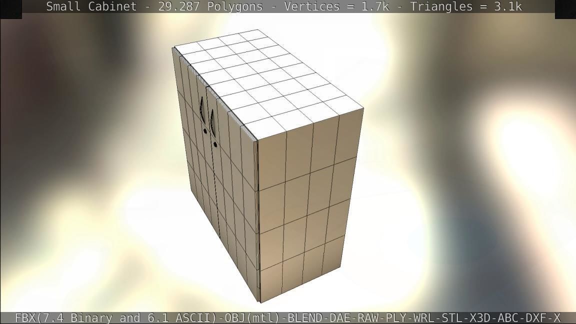 Small Cabinet Low-poly 3D model_58