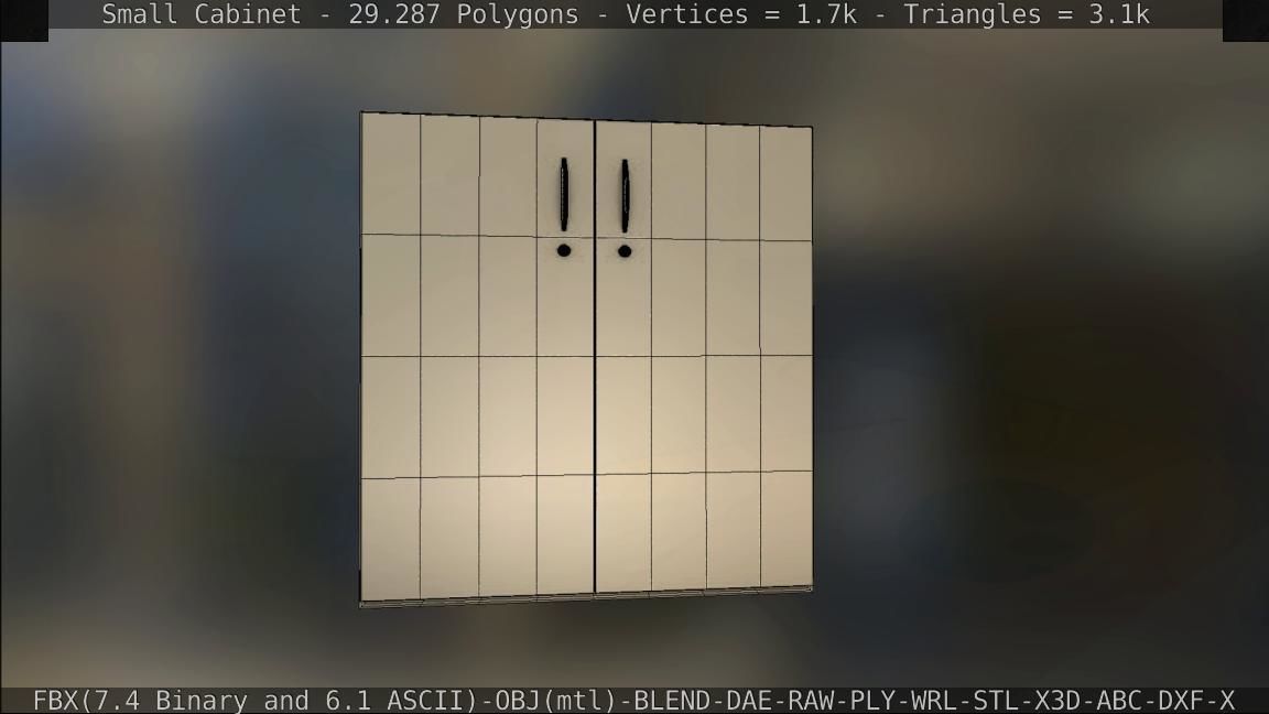 Small Cabinet Low-poly 3D model_69