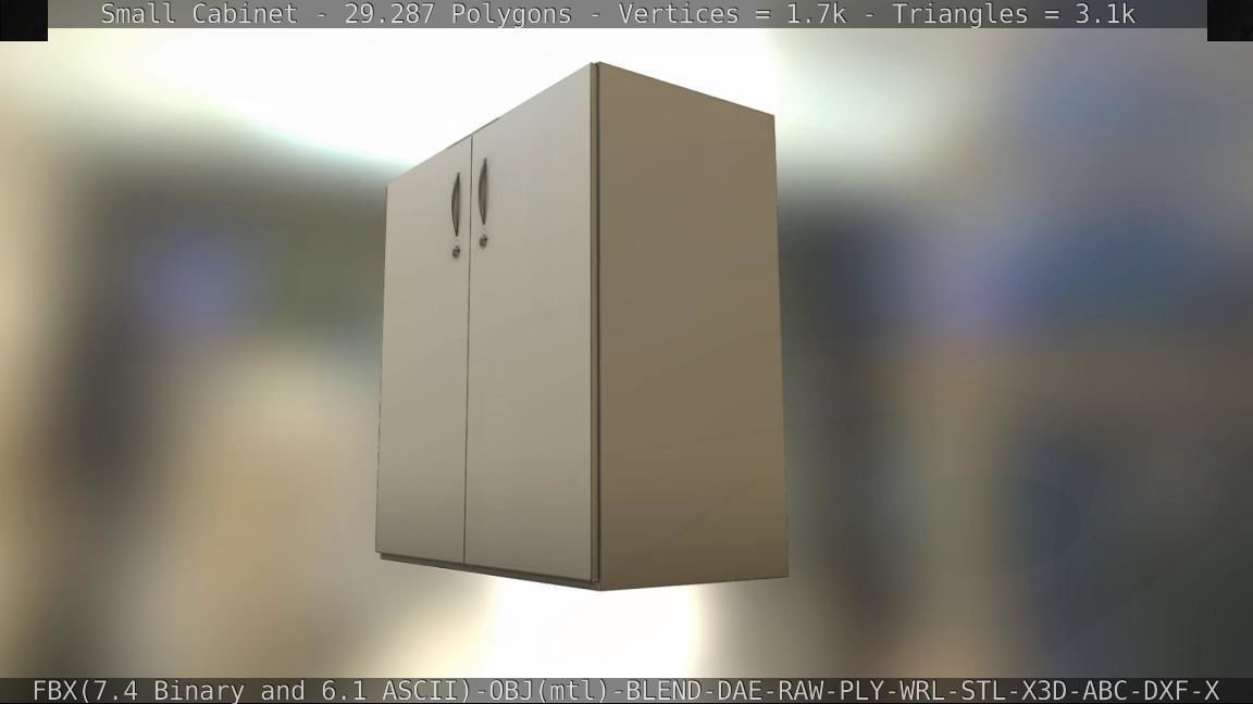 Small Cabinet Low-poly 3D model_30
