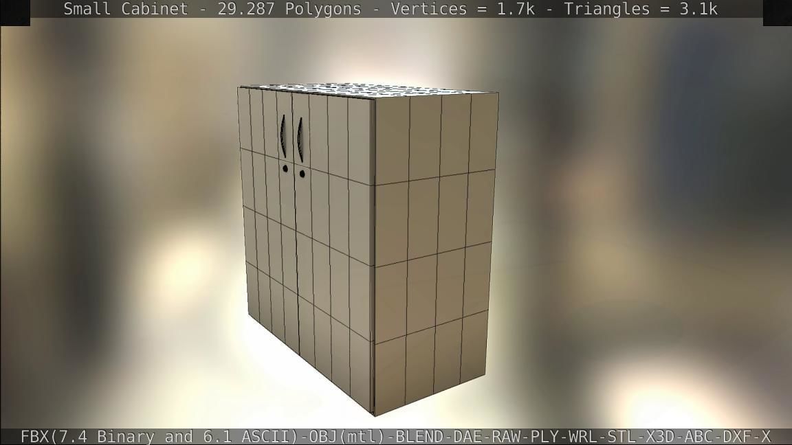 Small Cabinet Low-poly 3D model_56