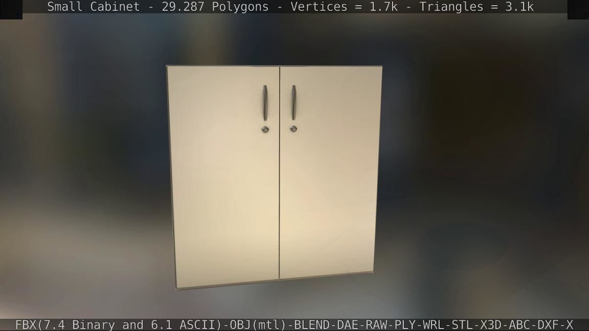 Small Cabinet Low-poly 3D model_10