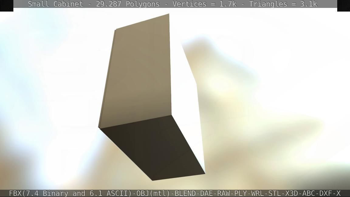 Small Cabinet Low-poly 3D model_13