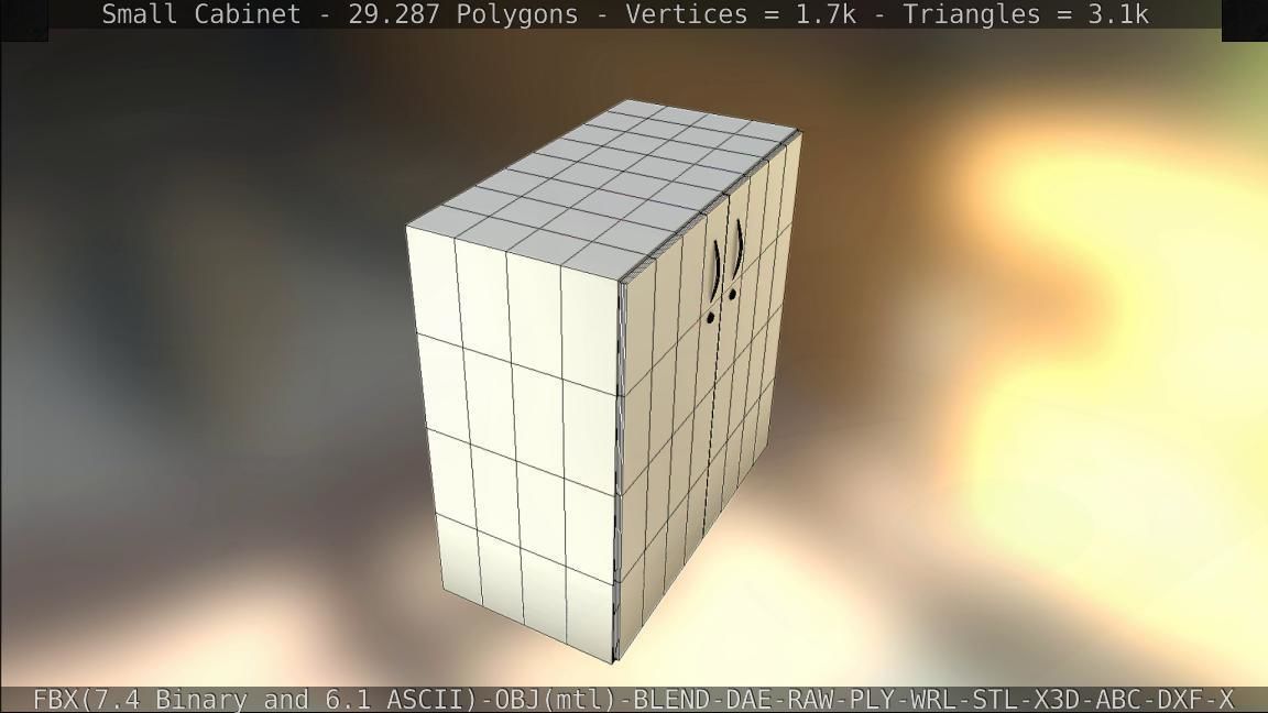 Small Cabinet Low-poly 3D model_97