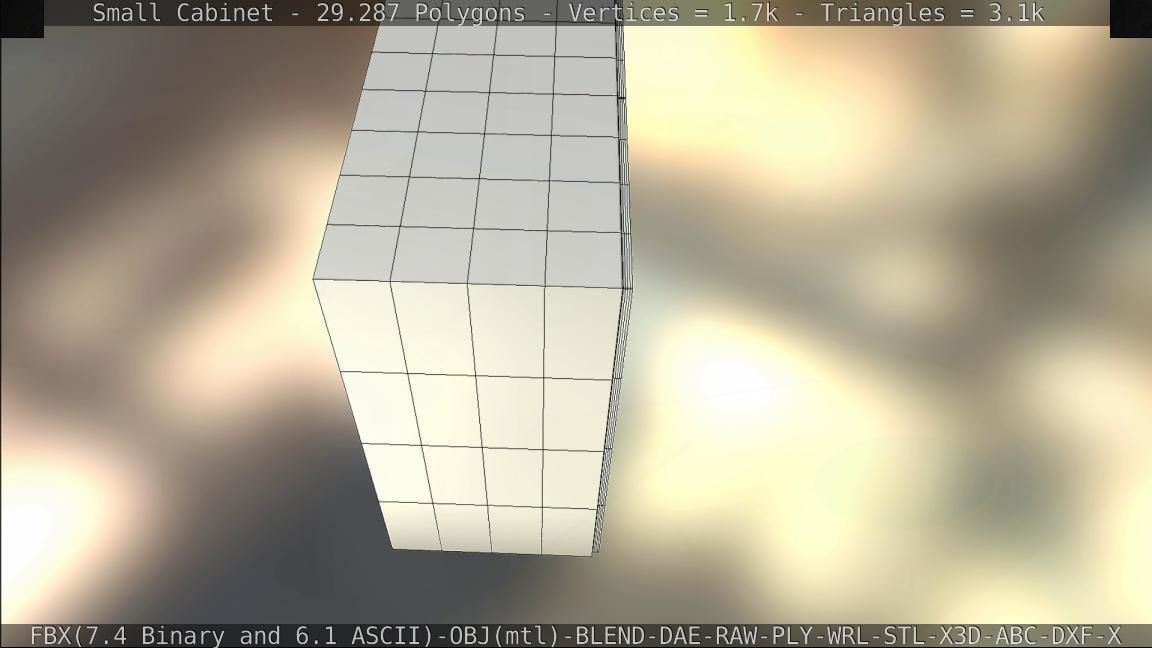 Small Cabinet Low-poly 3D model_96