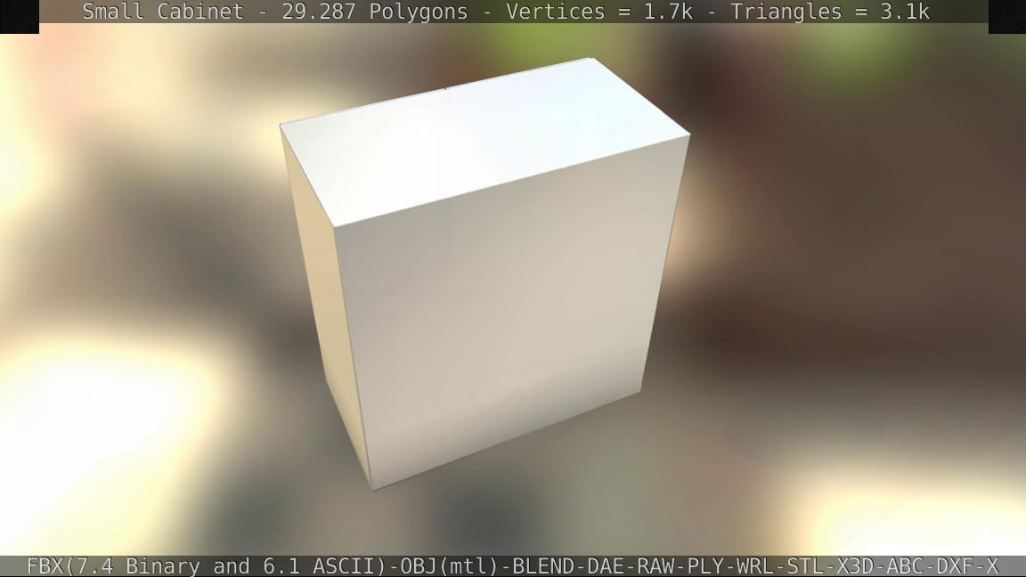 Small Cabinet Low-poly 3D model_34